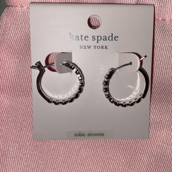 NEW Kate Spade full circle hoop earrings with bling - Picture 5 of 9